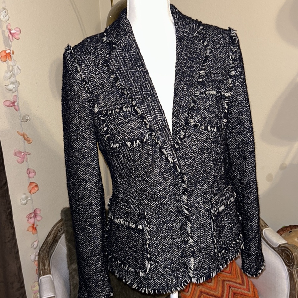 Jones New York Collection Women's Indigo Tweed Jacket - Picture 1 of 8